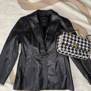 JLC New York Black Leather Suit Jacket